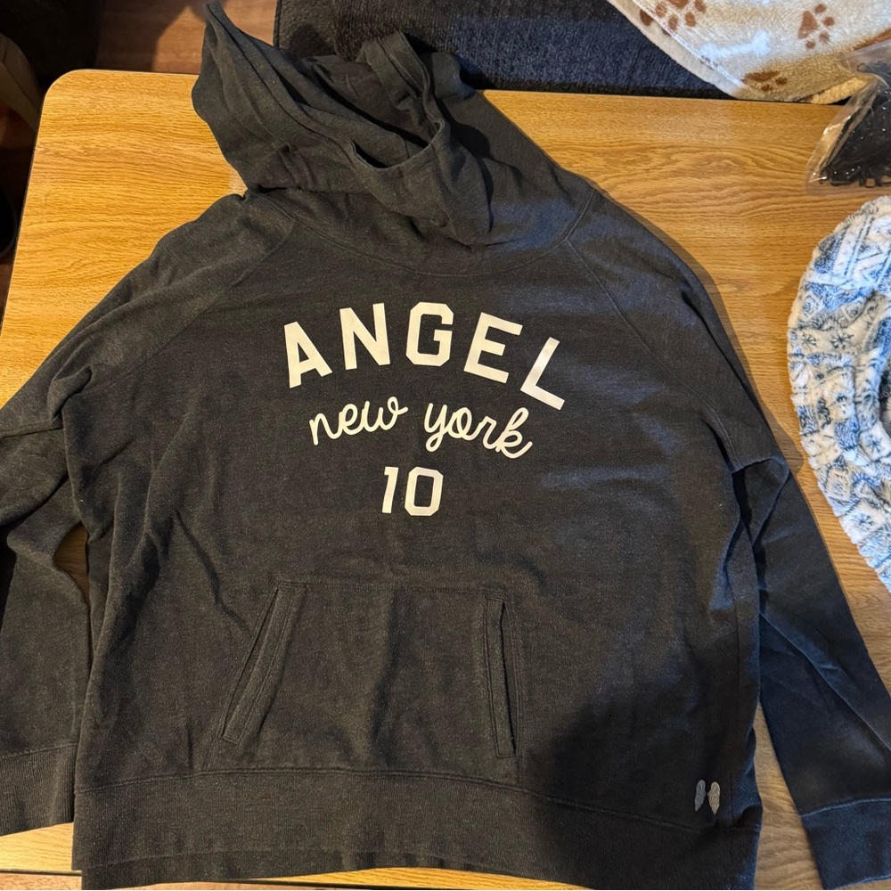 Gray Hoodie with 'Angel New York 10' Print